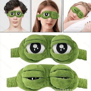 Funny Cartoon Frog Plush Soft & comfortable green sleeping eye mask NEW